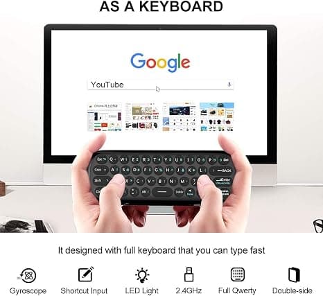 Upgrade WeChip W1 Air Mouse Remote Control with Keyboard, IR/RF TV Remote for Android TV Box/PC/Projector/HTPC/All-in-one PC