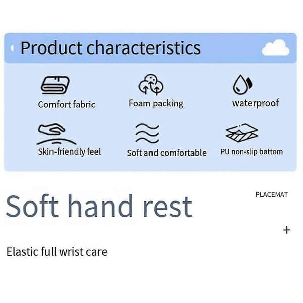 Tastatur håndleddsstøtte Skyformet håndleddspute Håndleddsstativ Rosa-Hvit