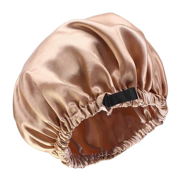 Satenghetter Sovehetter Satengbonnet Gjenbrukbar Usynlig Elastisk Bånd Rundt bad Khaki