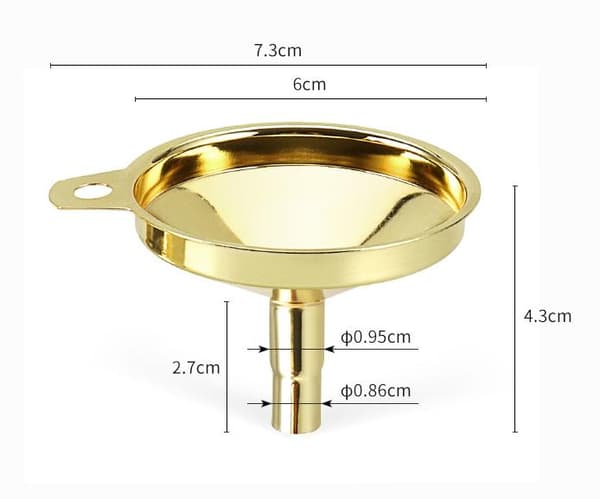 304 rostfritt stål liten tratt - 2-pack (silver, guld)