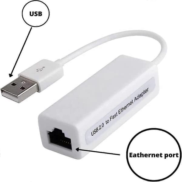 Sæt med 2 Gigabit Ethernet Netværksadaptere USB 2.0 A til RJ45 til PC Notebook Ultrabook Tablet Windows Mac - Hvid