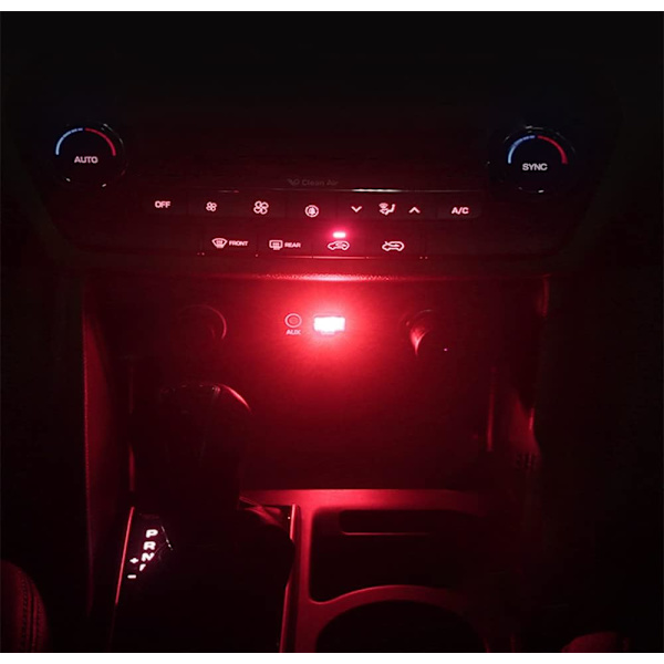 4 st röda USB LED-bilinteriörlampor, natt LED-dekor