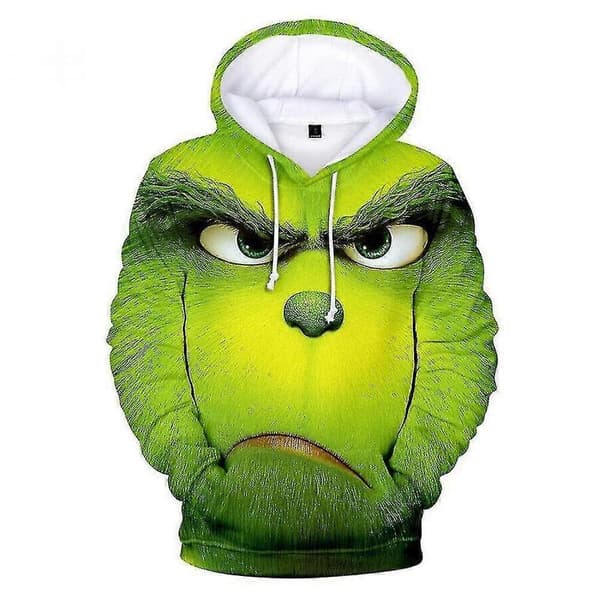 3D Grinch Hettegenser Menn Kvinner Casual Hettegenser Genser Venner Julegave Qzn Pattern C L