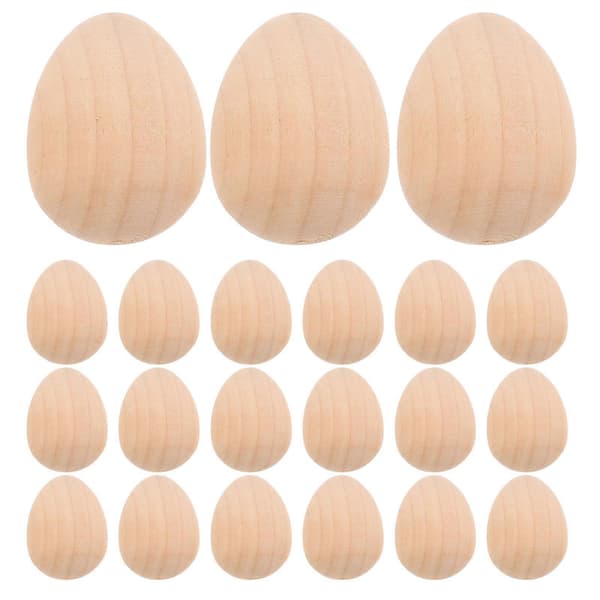 20 stk. påske DIY tre eggpynt Tegneegg rekvisitter for barn Graffiti egg