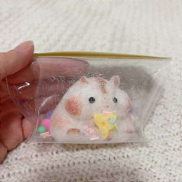 WXH Håndlavet Taba Squishy Lille Hamster Silikone Klemmelegetøj til Stresslindring Søde Hamsterlegetøjsgaver