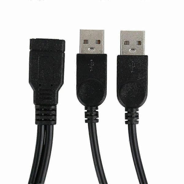 USB 2.0 Hun til 2 Dobbelt USB Han Strømadapter Y Splitter Kabel Snor Connector
