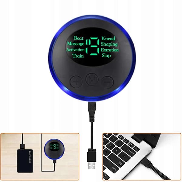 Elektrostimulationsmassager til nakke, mavemuskler, EMS, 8 tilstande, USB