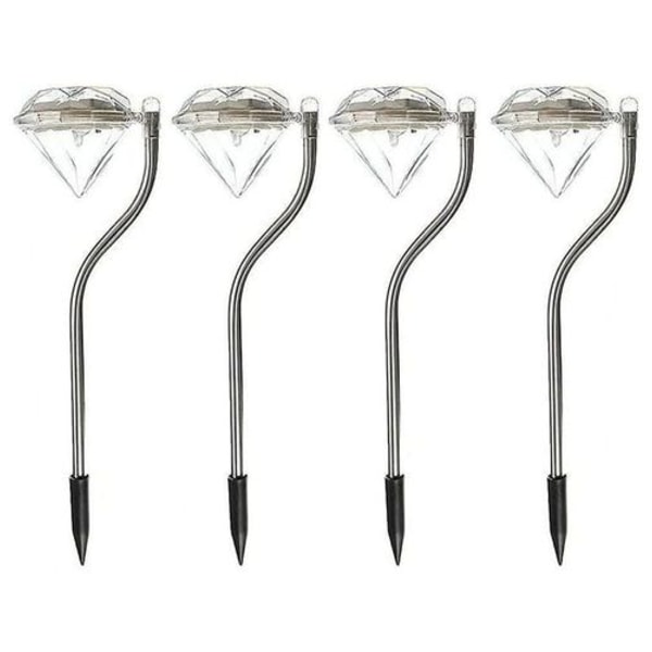 4 kpl LED-aurinkokennovaloja väriä vaihtavalla timanttikoristeella puutarhaan, nurmikolle ja maisemaan