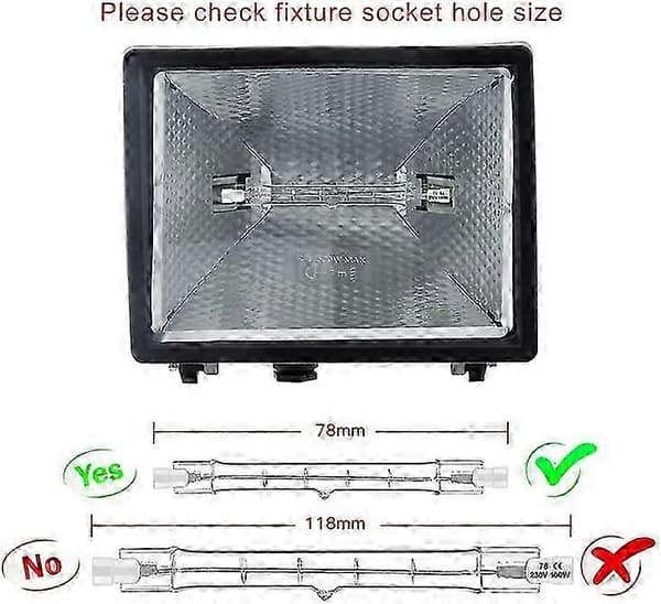 5 stk R7S halogenlampe 78mm 80W dimbar pære 230V
