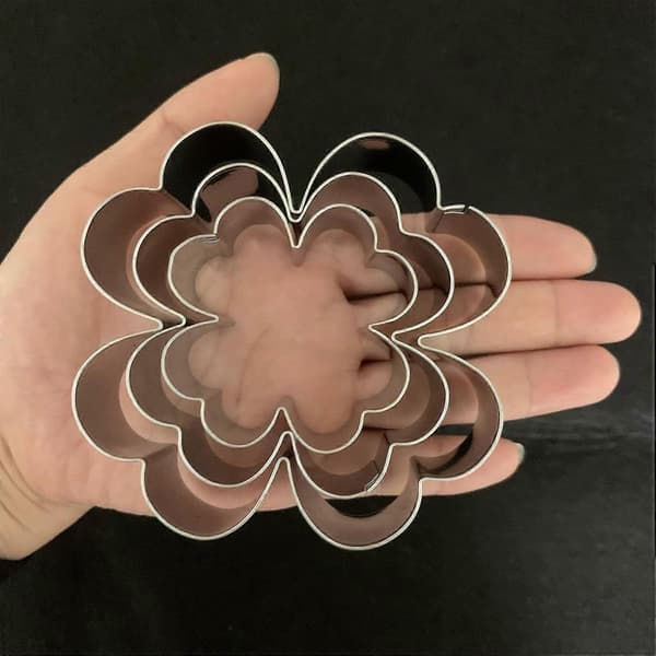 Fyrklöver kakformset - Storlek 4 cm + 5,7 cm + 7,5 cm, 3 delar - Kakformar