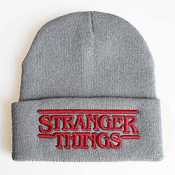 Stranger Things Lue Pullover Hatt Stranger Things Bokstaver Tredimensjonal Broderi Strikket Lue Vinter - KM Three-dimensional navy blue Adjustable