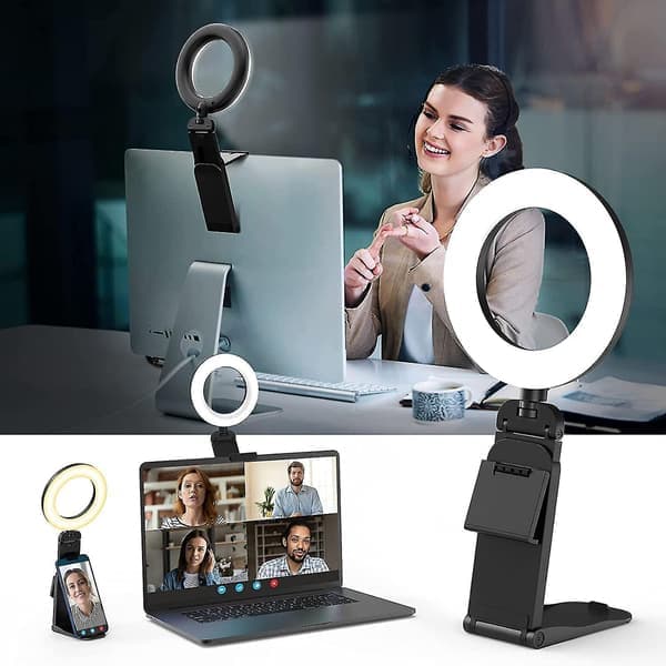 Multifunktionel skrivebordslampe til fyldlys, gourmetfotografering, foldbar videokonferencelampe