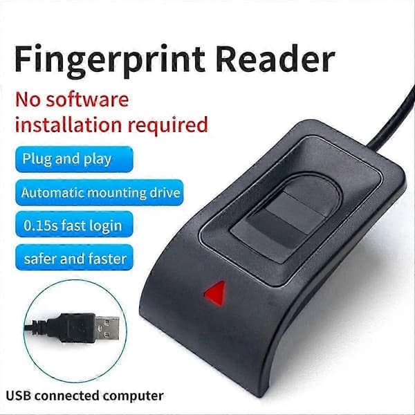 Biometrisk fingeravtrykk USB-leser for Win10/11 - Sikker pålogging med Hello Biometrics