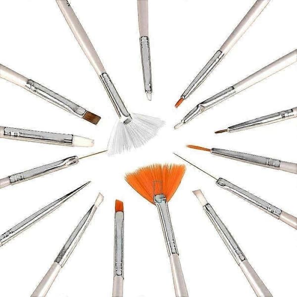 15-pack nagelborstar - Nagelkonst - Vita nagelborstar