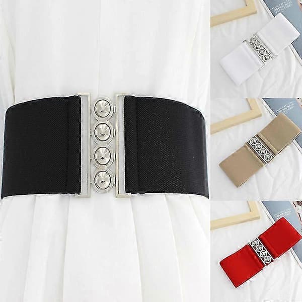 Mode Vuxna Retro Bredd Bälte Metall Elastiskt Midjeband Stretch Spänne Flickor Midjeband Midjeförsegling För Vuxna Klänning Tillbehörsbälten WT 7.5x65cm