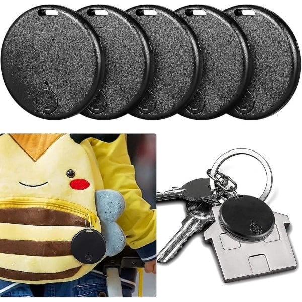 5-pack bärbar GPS-tracker mobil spårning smart anti-förlust enhet app-kontroll svart