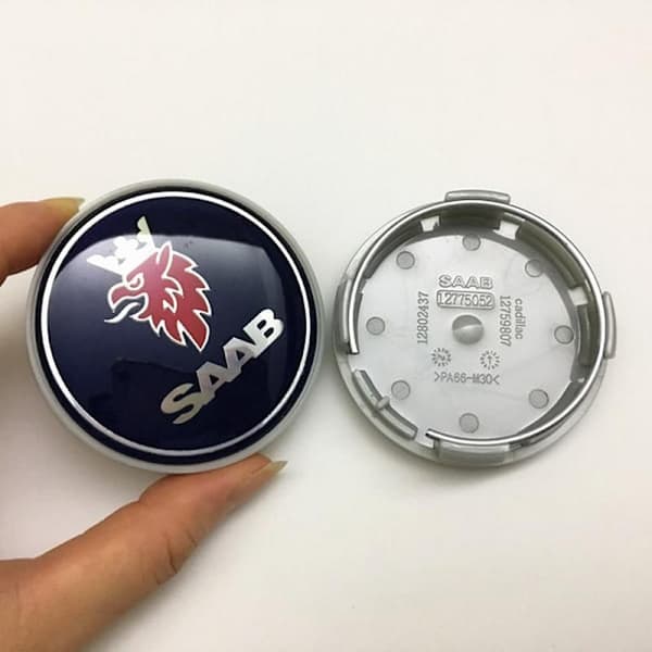 Saab 63MM 4-pakning Saab Sølv navkapsler i én størrelse