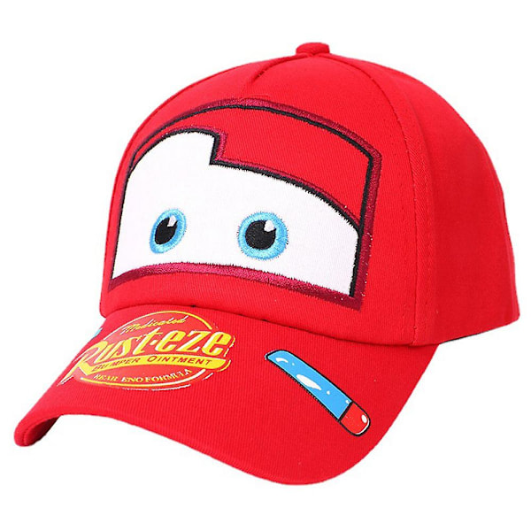 Lasten poikien ja tyttöjen autot Lightning McQueen baseball-lippis, lasten kesäaurinkovarjo säädettävä lippis Red