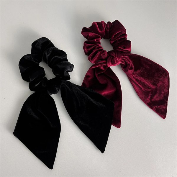 Retro Velvet Ribbon Scrunchies Hairpin Elegant Women Hindbrain Bangs Ponytail Hair Tie Headwear Hair Accessories For Girls