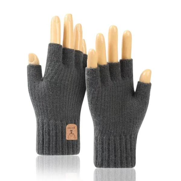 Half Finger Gloves For Women Men Soft Warm Stretch Knitted Fingerless Hand Wrist Home Office Gloves Driving Gloves