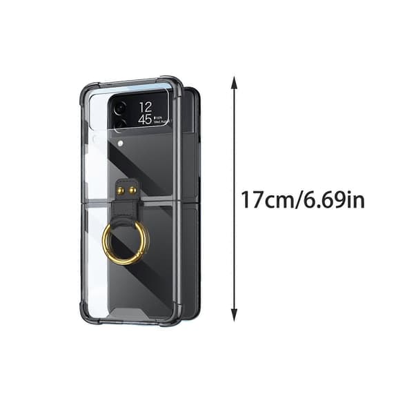 Mobilskal för Samsung Flip4 med vikbar airbag-ring och fallskydd transparent