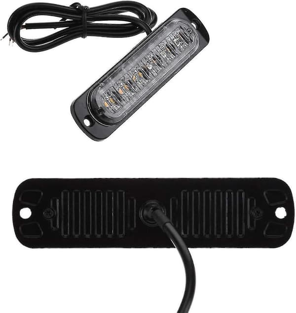 4kpl 18w 6 Led Ohut Keltainen Strobe Vilkkuvalo Palkki Auto Kuorma-auto Varoitussignaali Pysäköintivalo Lamppu