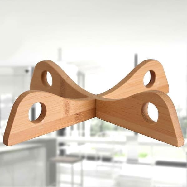 Vinglassholder Kryss Bambus Gryteunderlag Koppholder Organizer Tre Oppvaskstativ