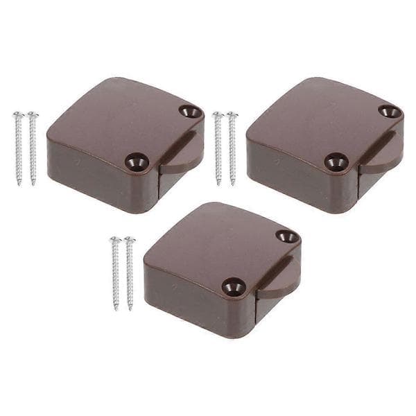 Dørkontakt til skabslys Auto Reset ABS Kobbermateriale Følsom Trigger Bred Anvendelse 3-pak Coffee 3.80X3.30X1.50CM