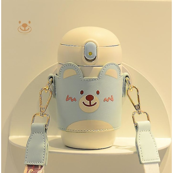 Eristetty vesikuppi lapsille, crossbody-vesipullo, kannettava kuppi ulkokäyttöön Blue Bear 300ml