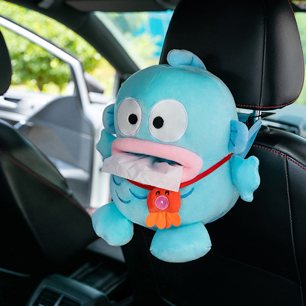 Tecknad japansk clownfisk Hanton litet monster omringande docka tissue box kreativ docka bil hem Ful fisk tissue hänge Ugly fish tissue pendant 26cm（0.2kg)