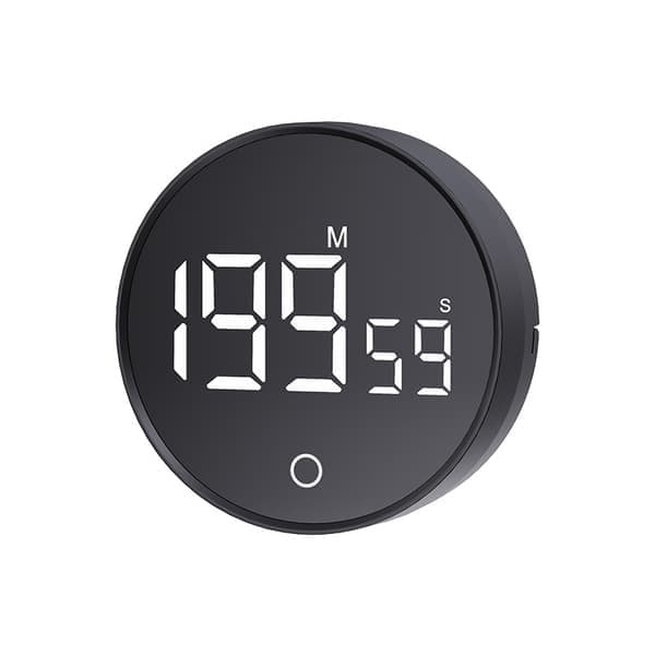 Digital køkkentimer (sort) - Visuel timer stor LED-skærm magnetisk stativ nedtællingstimer justerbar lydstyrke og