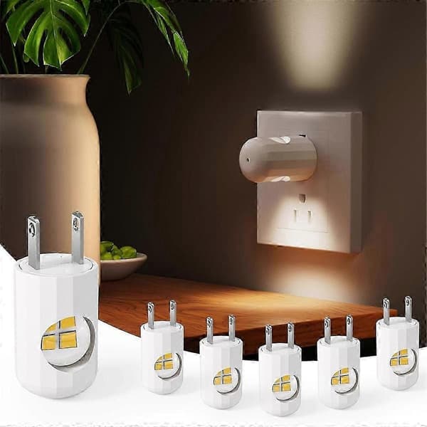 Skumring til daggry nattlampe LED plug-in 6-pakning