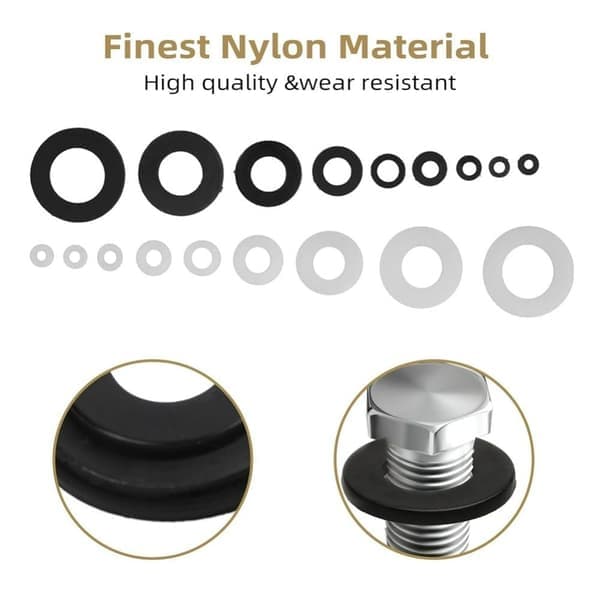 480 st Nylon Platt Bricka Sortimentsats Metrisk Tätning