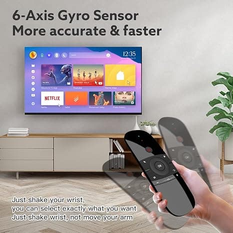 Upgrade WeChip W1 Air Mouse Remote Control with Keyboard, IR/RF TV Remote for Android TV Box/PC/Projector/HTPC/All-in-one PC