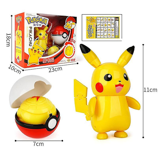 Mewtwo Leksaksset Pikachu Charmander Lunala Rullande Actionfigur Barnleksaker Pikachu Pikachu With box