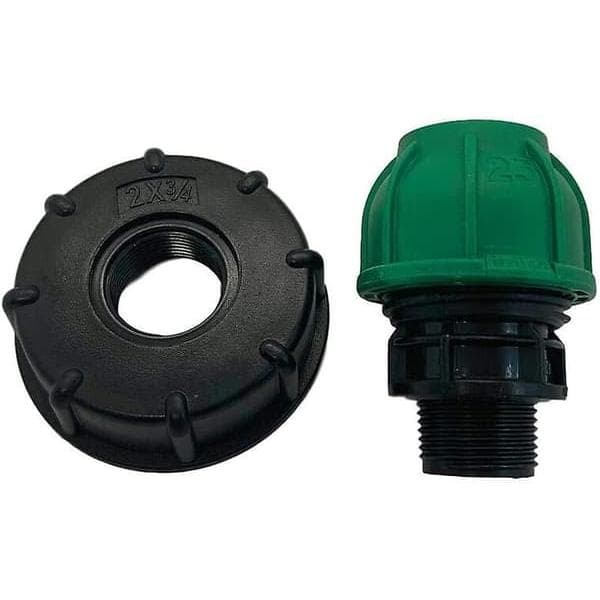 (32mm) IBC-adapter for rett rør Heilwiy S60x6 IBC-tankadapter