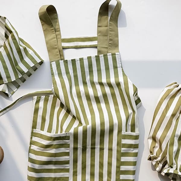 Forklær BBQ Bakeforkle med lommer Servitør Kjøkkenforkle Nytt Stripe