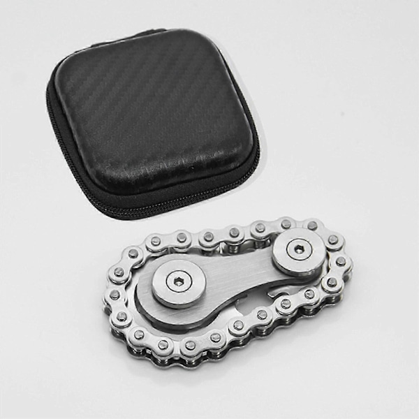 Cykelkæde Gear Fidget Spinner Metal Tandhjul Høj kvalitet Rustfrit Stål Nyhedslegetøj 5 X 5 X 3 Cm Holdbar Gyro silverblack