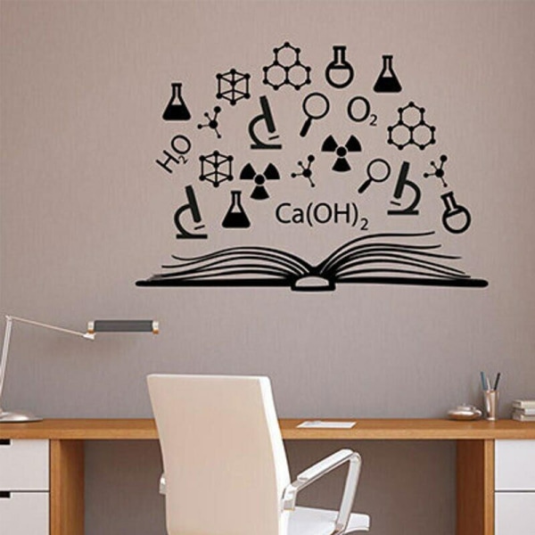 Book Education Wall Stickers Study Learn Knowledge Science Chemistry Wall Decals
