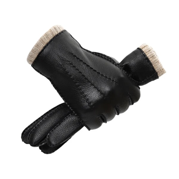 Gloves Men Women Genuine Sheepskin Leather Touch Screen Business Thermal Warm Full Finger Motorcycle Guantes
