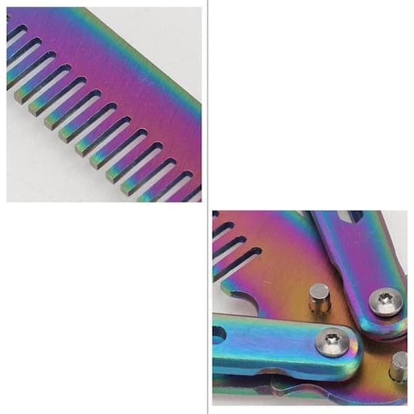 Butterfly Comb Unsharpened Metal Knife, Stainless Comb Foldable Training Butterfly Knife, Balisong Metal Comb Tool, Non-Sharp Blade Safe Butterfly