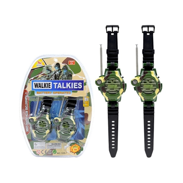 2 kpl Walkie Talkie -kellot lapsille Pitkä kantama Kaksitietoliikenne Camo