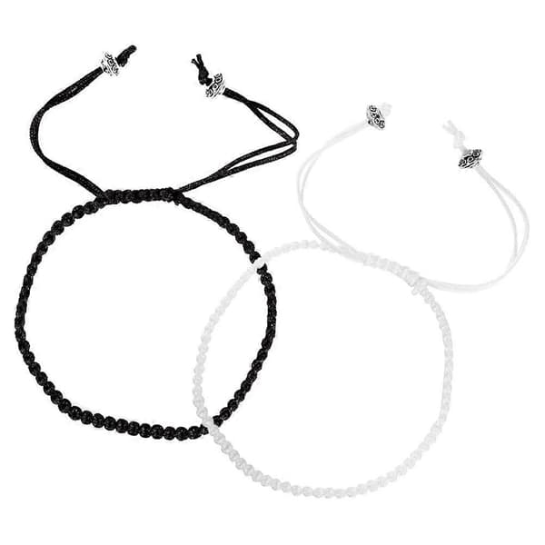 2 par armbånd til par håndvævede kærestematchende reb