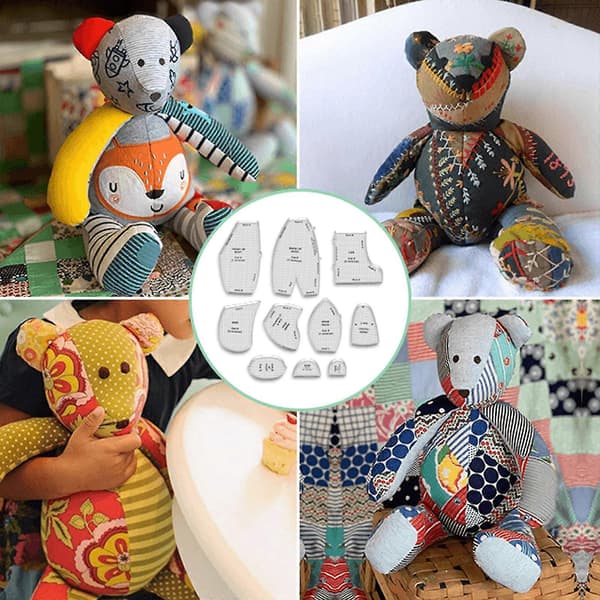 Memory Bear Skabelon Linealsæt, Symønstre & Skabeloner (38 cm)