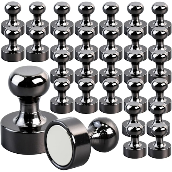 30 kpl vahvoja magneetteja, pieniä neodyymimagneetteja jääkaappiin, valkotaululle, magneettitaululle, askarteluun, kotitoimistoon ja kouluun, minimagneetit Musta 30 KPL