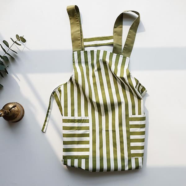 Madlavningsforklæder BBQ Bageforklæde med lommer Servitrice Køkkenforklæde Nyt Stripe