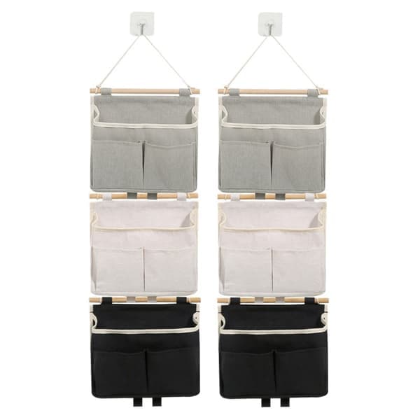 2 pcs Hanging Storage Organizer Hanging Storage Hanging Pockets Grey-FF- Grey