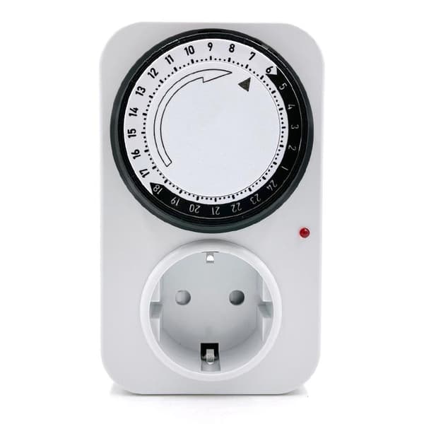 24-timers segmenttimer stikdåse - Programmerbar mekanisk timer kontakt til hjem og kontor - Energibesparende 240V 3-benet stik