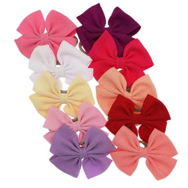 24Pcs/Lot,Handmade Floral Printted Knot Bow Baby Hair Clips Sets,Girls Fabric Hairpins, DIY Hair Barrette ,Kids Hair Accessories