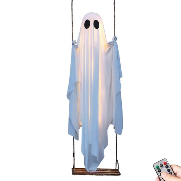 Kæmpe hængende spøgelse – LED-lysende Halloween-havedekoration 120cm Without Light